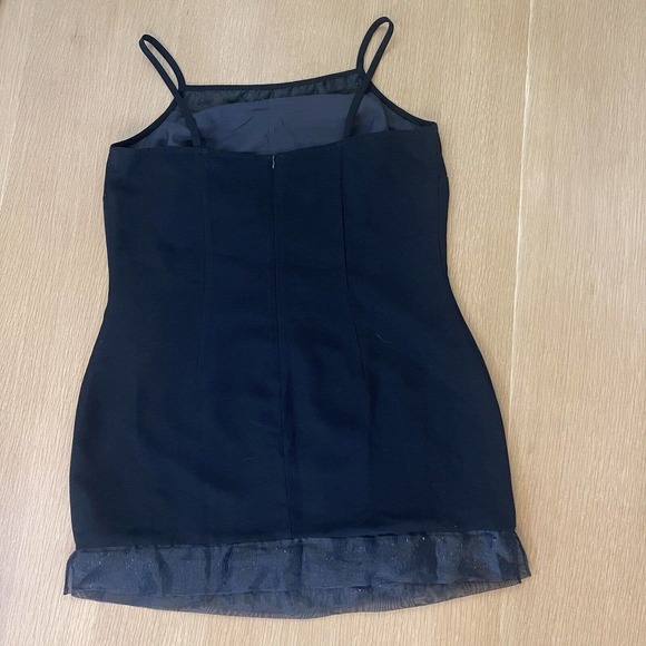 Women's Joseph Ribkoff Size 14 LBD Black Fringe Beaded Dress Sleeveless Cocktail - Picture 7 of 11